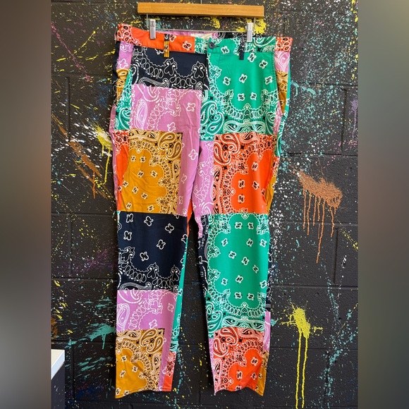 SUN & STONE BANDANA PATCHWORK PANTS - Picture 3 of 9